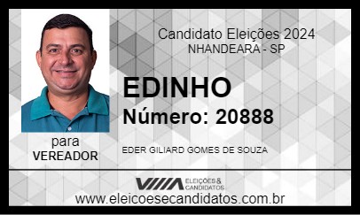 Candidato EDINHO 2024 - NHANDEARA - Eleições