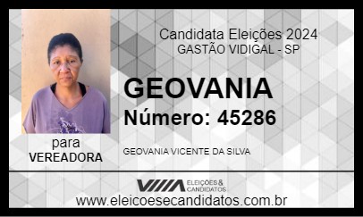 Candidato GEOVANIA 2024 - GASTÃO VIDIGAL - Eleições