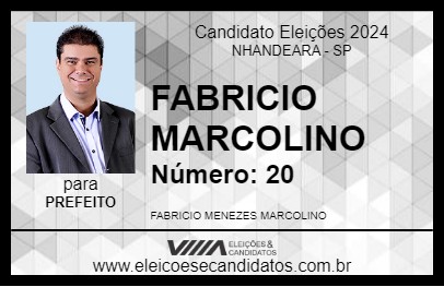 Candidato FABRICIO MARCOLINO 2024 - NHANDEARA - Eleições