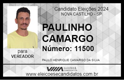 Candidato PAULINHO CAMARGO 2024 - NOVA CASTILHO - Eleições