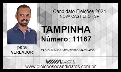 Candidato TAMPINHA 2024 - NOVA CASTILHO - Eleições