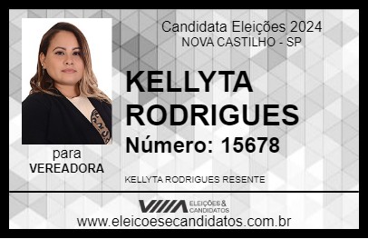 Candidato KELLYTA RODRIGUES 2024 - NOVA CASTILHO - Eleições