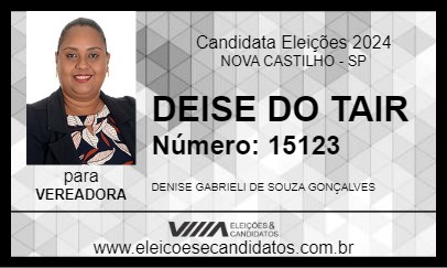 Candidato DEISE DO TAIR 2024 - NOVA CASTILHO - Eleições