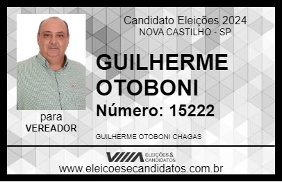 Candidato GUILHERME OTOBONI 2024 - NOVA CASTILHO - Eleições