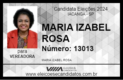 Candidato MARIA IZABEL ROSA 2024 - IACANGA - Eleições