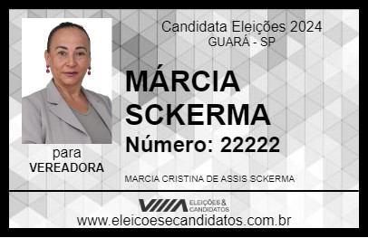 Candidato MÁRCIA SCKERMA 2024 - GUARÁ - Eleições