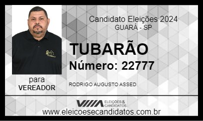 Candidato TUBARÃO 2024 - GUARÁ - Eleições