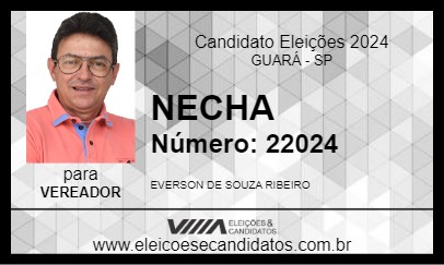 Candidato NECHA 2024 - GUARÁ - Eleições