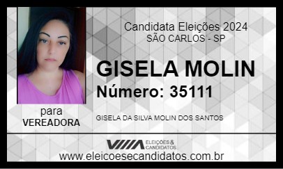 Candidato GISELA MOLIN 2024 - SÃO CARLOS - Eleições