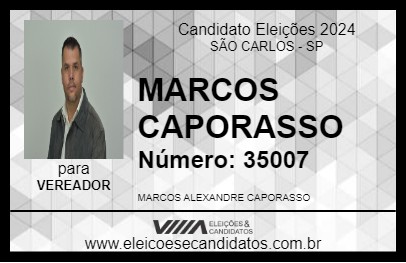 Candidato MARCOS CAPORASSO 2024 - SÃO CARLOS - Eleições