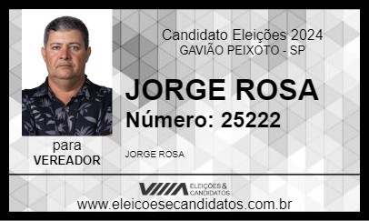 Candidato JORGE ROSA 2024 - GAVIÃO PEIXOTO - Eleições