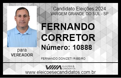 Candidato FERNANDO CORRETOR 2024 - VARGEM GRANDE DO SUL - Eleições