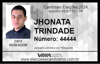 Candidato JHONATA TRINDADE 2024 - GAVIÃO PEIXOTO - Eleições