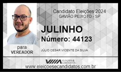 Candidato JULINHO 2024 - GAVIÃO PEIXOTO - Eleições