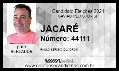 Candidato JACARÉ 2024 - GAVIÃO PEIXOTO - Eleições