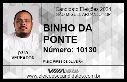 Candidato BINHO DA PONTE 2024 - SÃO MIGUEL ARCANJO - Eleições