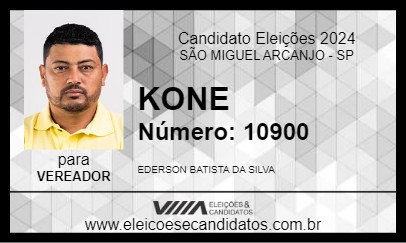 Candidato KONE 2024 - SÃO MIGUEL ARCANJO - Eleições