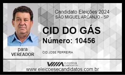 Candidato CID DO GÁS 2024 - SÃO MIGUEL ARCANJO - Eleições