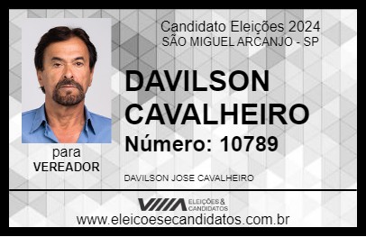 Candidato DAVILSON CAVALHEIRO 2024 - SÃO MIGUEL ARCANJO - Eleições