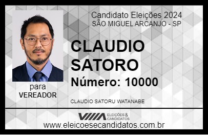 Candidato CLAUDIO SATORO 2024 - SÃO MIGUEL ARCANJO - Eleições