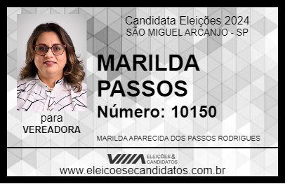 Candidato MARILDA PASSOS 2024 - SÃO MIGUEL ARCANJO - Eleições