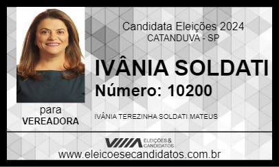 Candidato IVÂNIA SOLDATI 2024 - CATANDUVA - Eleições