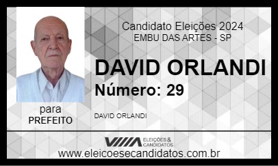 Candidato DAVID ORLANDI 2024 - EMBU DAS ARTES - Eleições