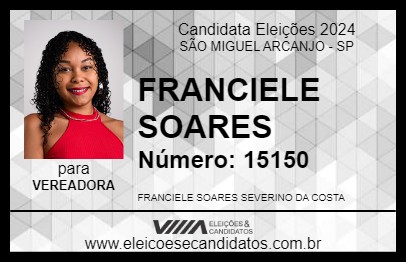 Candidato FRANCIELE SOARES 2024 - SÃO MIGUEL ARCANJO - Eleições