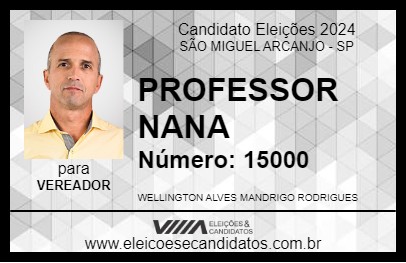 Candidato PROFESSOR NANA 2024 - SÃO MIGUEL ARCANJO - Eleições