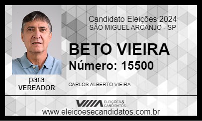 Candidato BETO VIEIRA 2024 - SÃO MIGUEL ARCANJO - Eleições