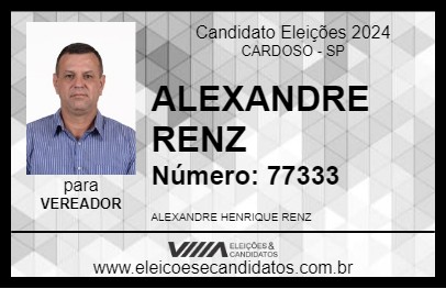 Candidato ALEXANDRE RENZ 2024 - CARDOSO - Eleições