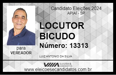 Candidato LOCUTOR BICUDO 2024 - APIAÍ - Eleições