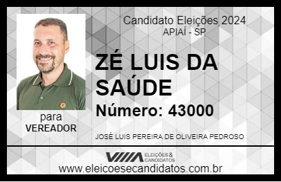 Candidato ZÉ LUIS DA SAÚDE 2024 - APIAÍ - Eleições