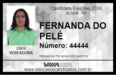 Candidato FERNANDA DO PELÉ 2024 - ALTAIR - Eleições