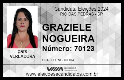 Candidato GRAZIELE NOGUEIRA 2024 - RIO DAS PEDRAS - Eleições