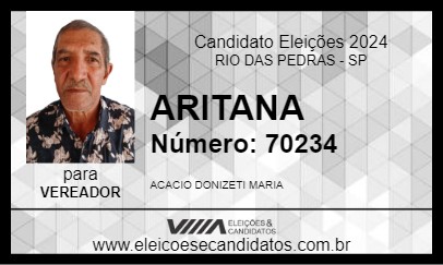 Candidato ARITANA 2024 - RIO DAS PEDRAS - Eleições