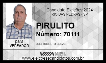 Candidato PIRULITO 2024 - RIO DAS PEDRAS - Eleições