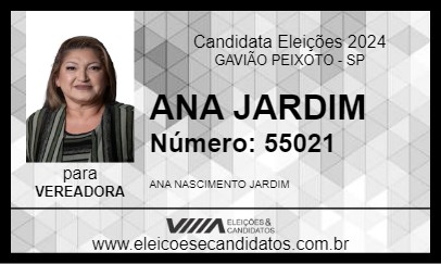 Candidato ANA JARDIM 2024 - GAVIÃO PEIXOTO - Eleições