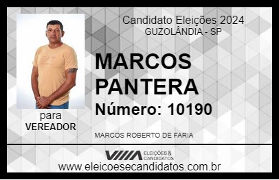 Candidato MARCOS PANTERA 2024 - GUZOLÂNDIA - Eleições