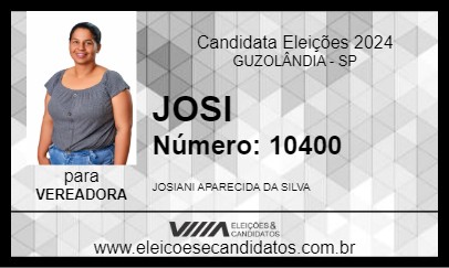 Candidato JOSI 2024 - GUZOLÂNDIA - Eleições