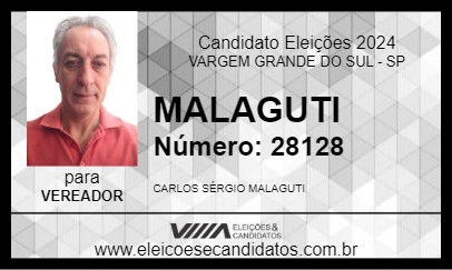 Candidato MALAGUTI 2024 - VARGEM GRANDE DO SUL - Eleições