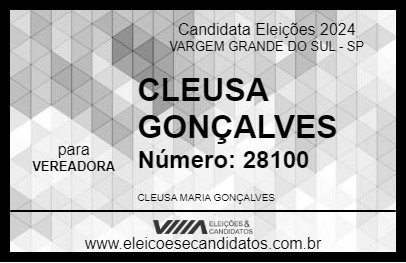 Candidato CLEUSA GONÇALVES 2024 - VARGEM GRANDE DO SUL - Eleições