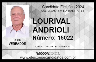 Candidato LOURIVAL ANDRIOLI 2024 - SÃO JOAQUIM DA BARRA - Eleições