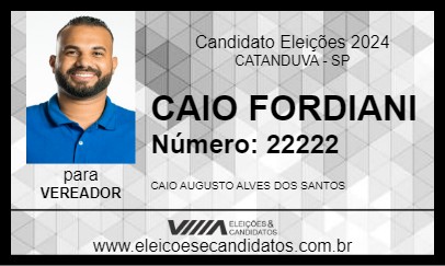 Candidato CAIO FORDIANI 2024 - CATANDUVA - Eleições