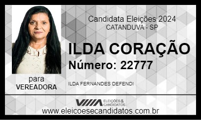 Candidato ILDA CORAÇÃO 2024 - CATANDUVA - Eleições