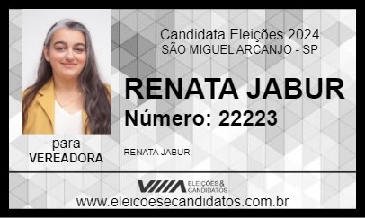 Candidato RENATA JABUR 2024 - SÃO MIGUEL ARCANJO - Eleições