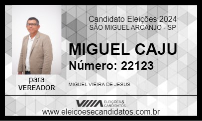 Candidato MIGUEL CAJU 2024 - SÃO MIGUEL ARCANJO - Eleições