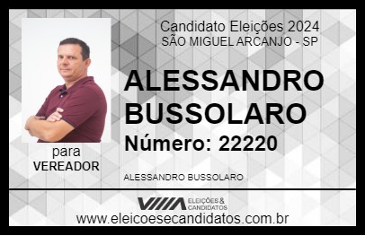 Candidato ALESSANDRO BUSSOLARO 2024 - SÃO MIGUEL ARCANJO - Eleições