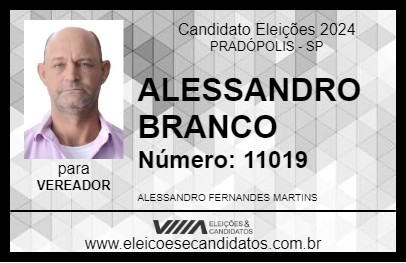 Candidato ALESSANDRO BRANCO 2024 - PRADÓPOLIS - Eleições