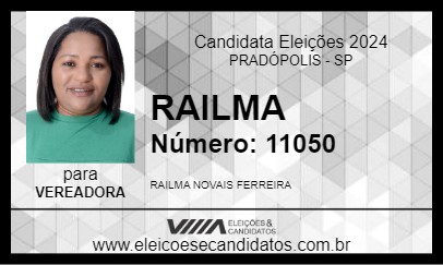 Candidato RAILMA 2024 - PRADÓPOLIS - Eleições